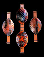 Raku Triptych - 6 x 10 tiles, $300 for set of 3