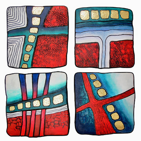 Pathways - 11 x 11 each, $500 (set of 4) or $300 for the pair of your choice